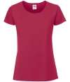 SS720 614240 Fruit of the Loom Ladies Iconic 195 T-Shirt Cranberry colour image